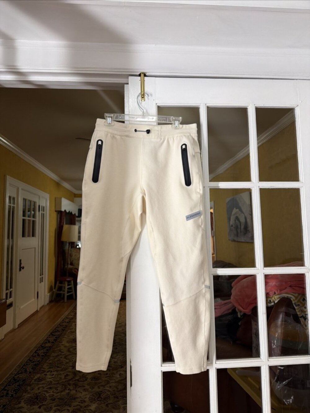 Legends Men's Ivory Performance Zipper Pockets Jogger Sweatpants Size L